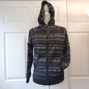 NWT! Lined Hoodie with Pockets and Front Zipper - Nordic Pattern (3688)